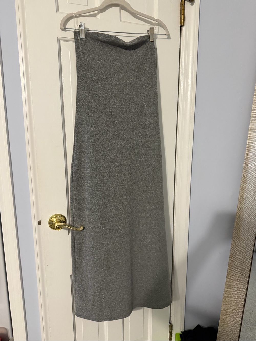 perfectwhitetee Gray Knit Maxi Skirt